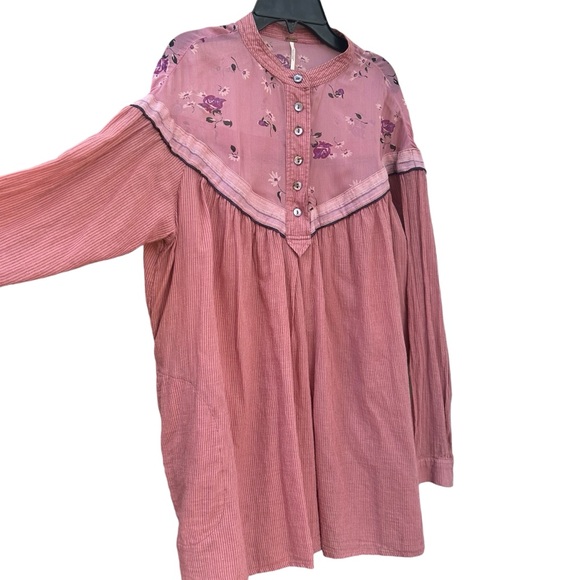 Free People Hearts and Colors Tunic Medium Oversized Cottagecore Lagenlook Fairy - Picture 5 of 16
